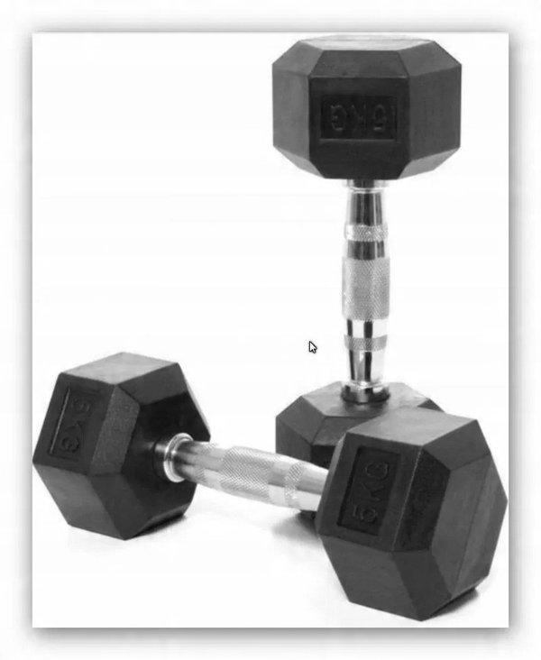 Hantle żeliwne profesjonalne stałe Allbrand 2x 5 kg Trening siłowy w domu
