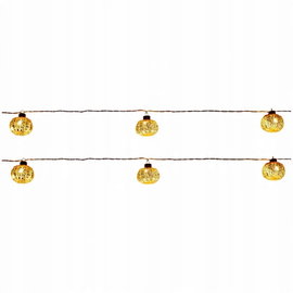 DEKORACJA JESIENNA GIRLANDA DYNIE SZKLANE 10 X LED NA BATERIE BIAŁA CIEPŁA