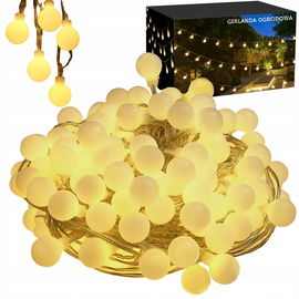 GIRLANDA Ogrodowa Łańcuch świetlny Lampki 15m ogrodowe KULKI LED 50szt