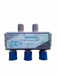 Splitter Rozgałęźnik DVBT Technetix 4 wyjścia 5-1000 MHz ESI-04N niebieski