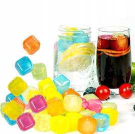 Kostki wielorazowe do schładzania napojów drinków upalne dni 20szt kolorowe