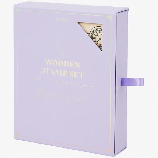 STEMPLE DO DEKORACJI DREWNIANE AVEC SCRAPBOOKING 13 ELEMENTÓW RÓŻNE