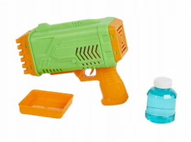Pistolet na bańki mydlane ze światłem + płyn 100 ml 36 ZIELONO POMARAŃCZOWY