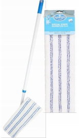 Mop teleskopowy z mikrofibrą płaski Spargo + 1 ścierka 45x13 cm NIEBIESKI