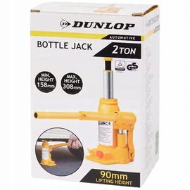 Podnośnik słupkowy lewarek butelkowy do garażu Dunlop - 2 tony Udźwig żółty