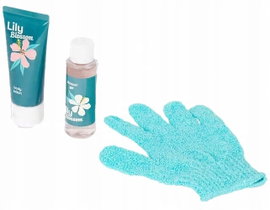 Zestaw prezentowy upominkowy 50ml x2 żel pod prysznic+balsam do ciała+myjka