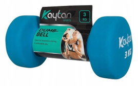 Hantle powlekane/gumowane stałe Kaytan 1x 3 kg do ćwiczeń w domu niebieski