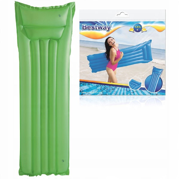 Bestway MATERAC PLAŻOWY MATOWY 183cm x 69cm Z PODUSZKĄ MAX 90KG ZIELONY