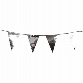 Srebrna grilanda 6 m 16cm 10szt Sylwester impreza urodziny wesele folia