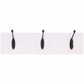 Wieszak 3 haki 6 miejsc wiszący płyta MDF 34,5cm x 6cm x 9cm kolor biały