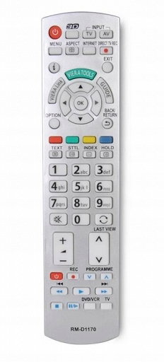 Pilot uniwersalny zamiennik TV LED LCD PANASONIC srebrny PA-045 RM-D1170