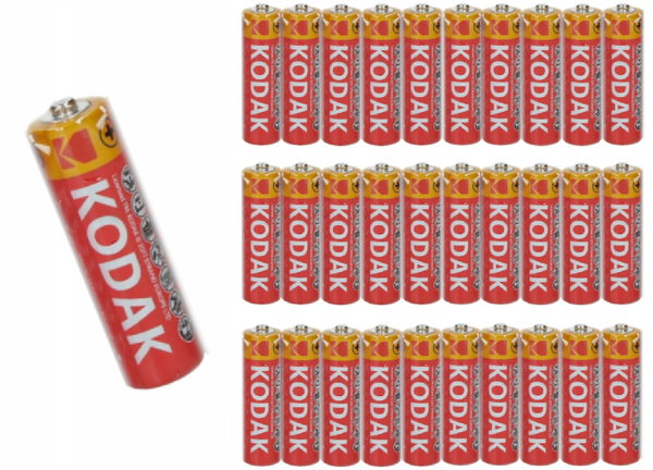 Bateria cynkowo-węglowa Kodak do pilotów gruby paluszek AA (R6) 30 sztuk