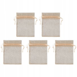 Woreczki z organzy Hobby Flora Organza Brokat brokatowe Beżowe 5 sztuk set