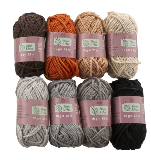 Włóczka bawełniana 8 x 25 m motek 10 gram MIX 803