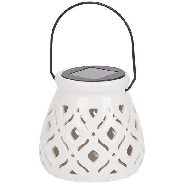 LAMPION SOLARNY CERAMICZNY LATARENKA LAMPKA SOLARNA OGRODOWA ROMBY