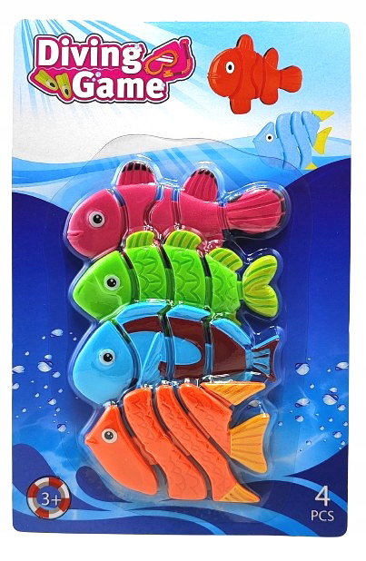 ZABAWKI DO NAUKI NURKOWANIA W WODZIE KOLOROWE RYBKI 4 SZTUKI DIVING GAME