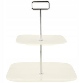 Etażerka Patera na ciasto ciasteczka Porcelanowa Dwupoziomowa New Bone