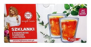 SZKLANKI TERMICZNE 2 ścianki MG HOME MAGDA GESSLER LINIA RENZA 3 x  300 ML