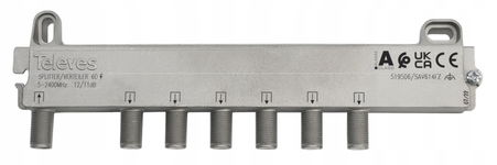 Splitter antenowy 6/1 aktywny 1 wejście 6 wyjść firma Televes 519506