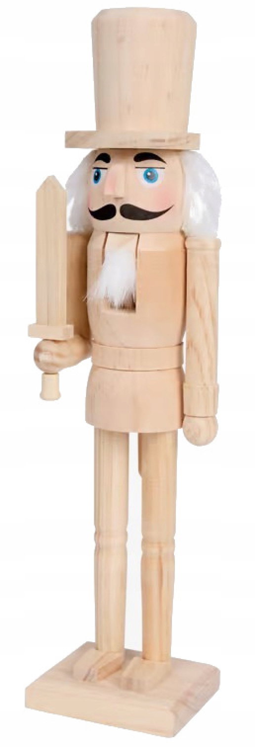 DZIADEK DO ORZECHÓW Z NATURALNEGO DREWNA 38 CM DO DEKORACYJNEGO MALOWANIA m