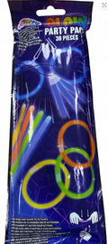 ZESTAW IMPREZOWY GLOW BRANSOLETKI FLUORESCENCYJNE ŚWIECĄCE MIX PARTY 30 SZT