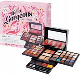Kuferek z 73 kosmetykami MAX&MORE Paleta cieni do makijażu oczu powiek PINK