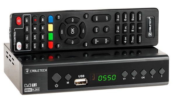 TUNER DEKODER DO TV NAZIEMNEJ TV DVB-T2 H.265 HEVC USB CABLETECH URZ0336C