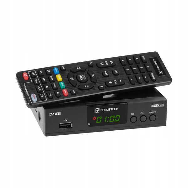 TUNER DEKODER DO TV NAZIEMNEJ TV DVB-T2 H.265 HEVC USB URZ0338A CABLETECH