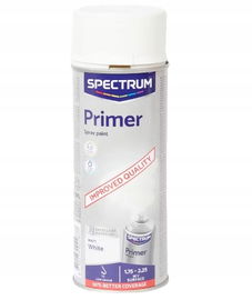 Szybkoschący Podkład Akrylowy Primer Biały Matowy Uniwersalny Spray 400 ml