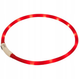 Obroża LED dla psa kota z możliwością wielokrotnego ładowania usb Czerwona