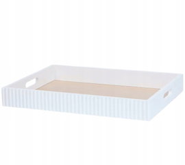 Drewniana taca z żebrowaną krawędzią do serwowania dekoracyjna 37 x 27 MDF.
