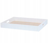 Drewniana taca z żebrowaną krawędzią do serwowania dekoracyjna 37 x 27 MDF.