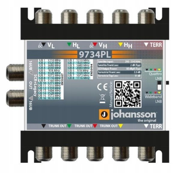 Multiswitch Unicable Wideband dSCR II 5/2 7 wyjść firma Johansson 9734PL