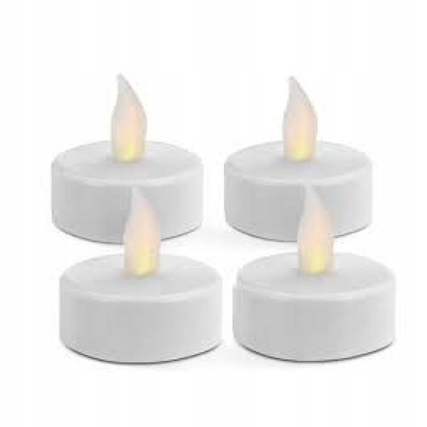 Tealights świeczki LED na baterię do Podgrzewaczy Zniczy świecą do 72h x 4