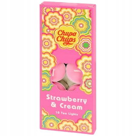 PODGRZEWACZE ZAPACHOWE CHUPA CHUPS TEA LIGHTS 10 SZTUK STRAWBERRY & CREAM