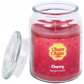 Świeca zapachowa aromatyczna w słoiku Cherry Wiśnia XXL 510g Chupa Chups