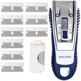 SKROBAK DO SZYB PŁYT KUCHNI CERAMICZNYCH NAKLEJEK FARB SPECTRUM 9 nożyków