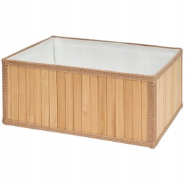 KOSZYK BAMBUSOWY pudełko do przechowywania organizer jasny beż 29x23x14 cm