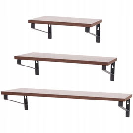 3x półka drewniana podwieszana bejcowana 30 cm 45 cm 60 cm na zdjęcia MDF