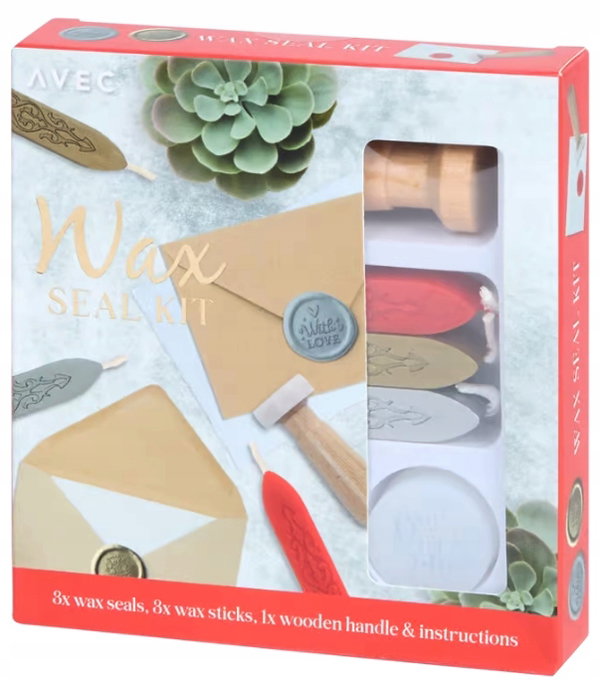 Zestaw do lakowania wosk do listów pieczęć zapasy MAX SEAL KIT AVEC RED