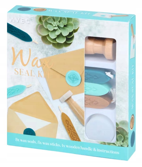 Zestaw do lakowania wosk do listów pieczęć zapasy MAX SEAL KIT AVEC BLUE