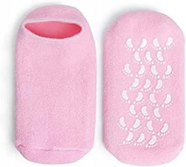 Żelowe skarpetki nawilżające stopy domowe SPA para kolor PINK