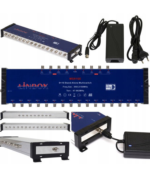 MULTISWITCH LINBOX 9/16 z pasywnym torem TV naziemnej