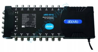 Multiswitch aMS-0916 końcowy 9×16 do SYGNAŁU SATELITARNEGO DVB-T DVB-S/S2