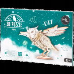 DREWNIANE PUZZLE 3D MAGICZNA SOWA 64 ELEMENTY ZRÓB TO SAM DIY 30x20x12 CM