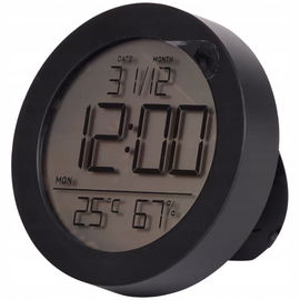 TERMOMETR HIGROMETR WEWNĘTRZNY NOR-TEC ZEGAREK DATA MAGNES LCD OKRĄGŁY CZAR