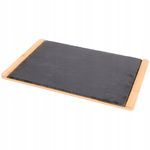Łupkowa deska do serwowania z kamienia i bambusa Absolu Chic 35 x 20 cm