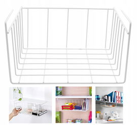 Kosz podwieszany do szafy Extra Organizer pod półkę metalowy SZARY 1 szt