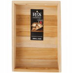 TACA DREWNIANA MAŁA Z UCHWYTAMI DREWNO TEKOWE TEAK FSC 26 x 18 x 4.5 cm