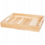TACA DREWNIANA DUŻA Z UCHWYTAMI DREWNO TEKOWE DEKORACYJNA 39x29x5.5cm